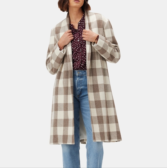 Amour Vert Jackets & Blazers - Amour Vert Zuly Wool Twill Coat Buffalo Check NWT